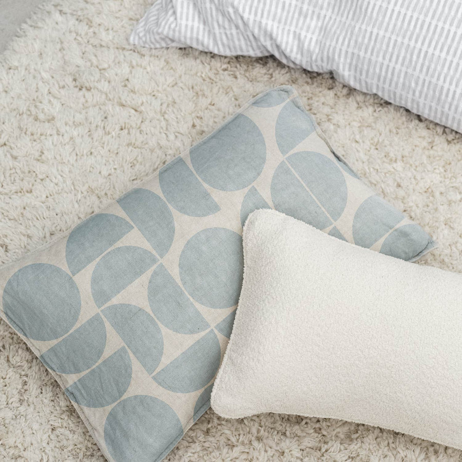 blue geometric printed pillowcase