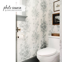 Sage Green Toile Wallpaper
