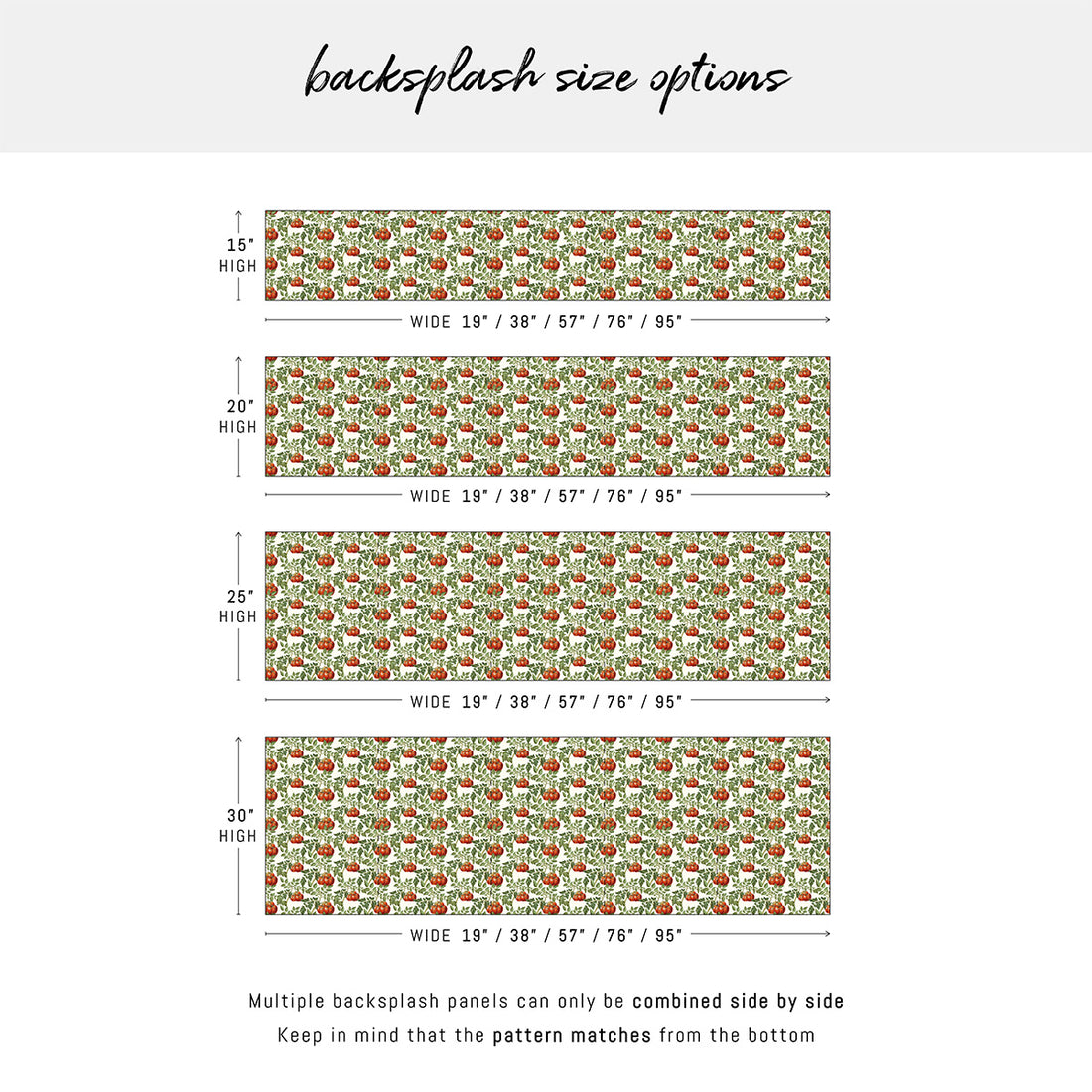 Vintage Tomato Pattern Backsplash