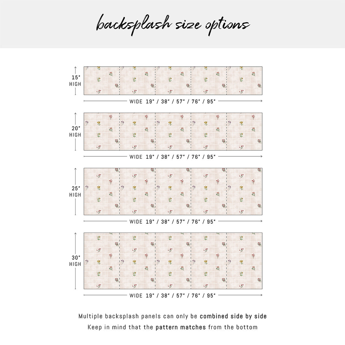 Vintage Floral Tile Design Backsplash
