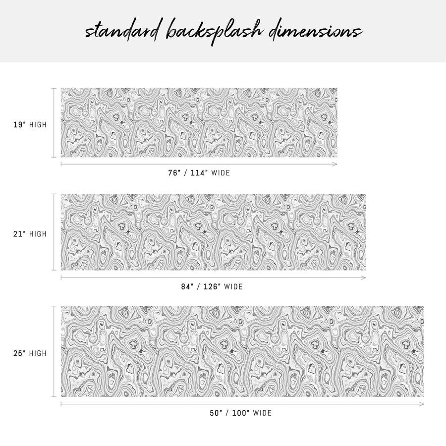 peel and stick backsplash in grey design dimensions 