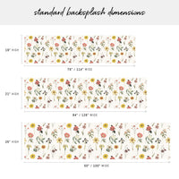 floral print peel and stick backsplash dimensions 