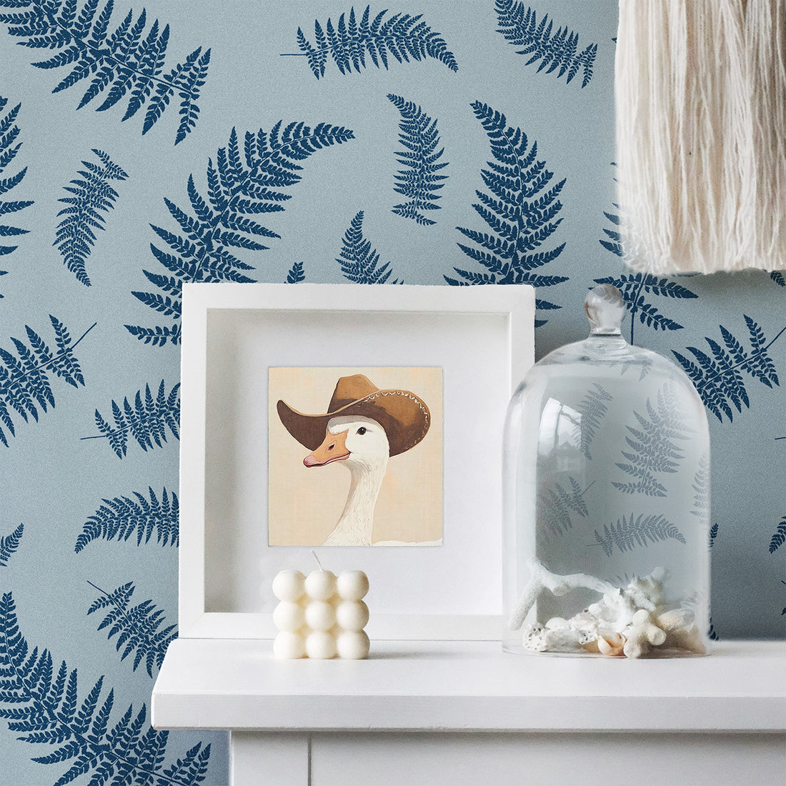 Textured Ferns Kids Wallpaper