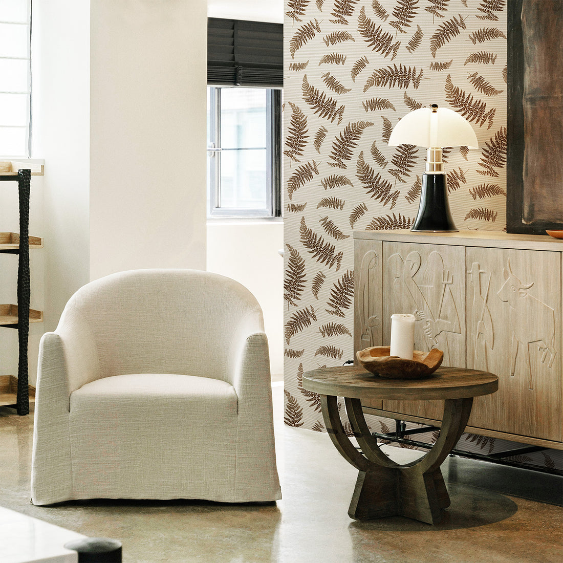 Textured Ferns Grasscloth Wallpaper