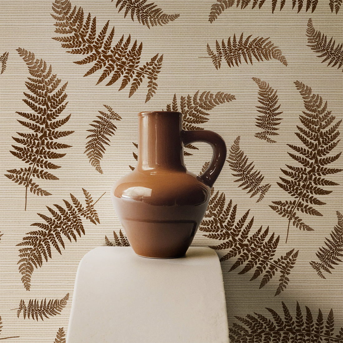 Textured Ferns Grasscloth Wallpaper