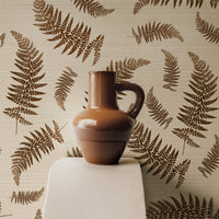 Textured Ferns Grasscloth Wallpaper