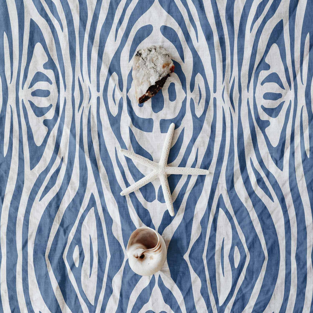 coastal fabric motif with zebra print