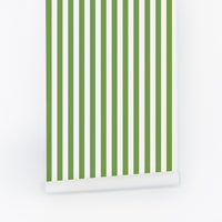 bright green peel and stick wallpaper with modern vertical lines