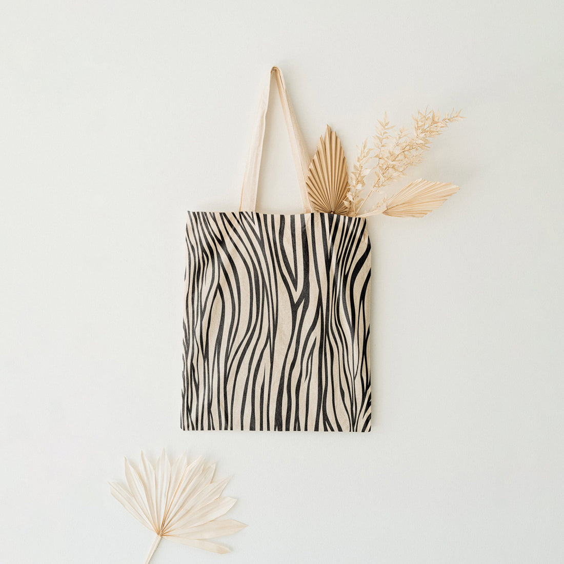 elegant zebra animal print fabric design for tote bag
