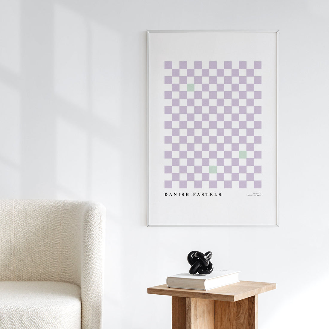 pastel purple checkers inspired art print