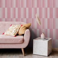 removable wallpaper stripe design in pastel pink colors