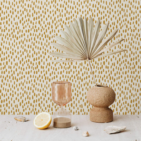 Ochre speckle wallpaper