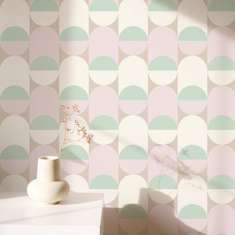 Pastel Retro Design Wallpaper