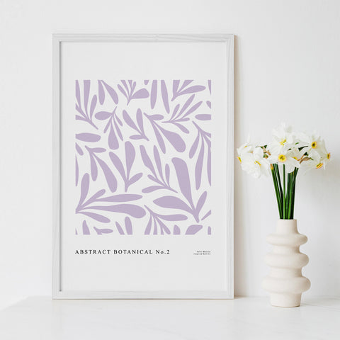 Lavender Botanical Leaves Poster
