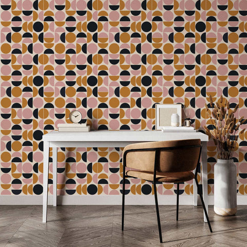 Retro Colors Soft Geometric Wallpaper