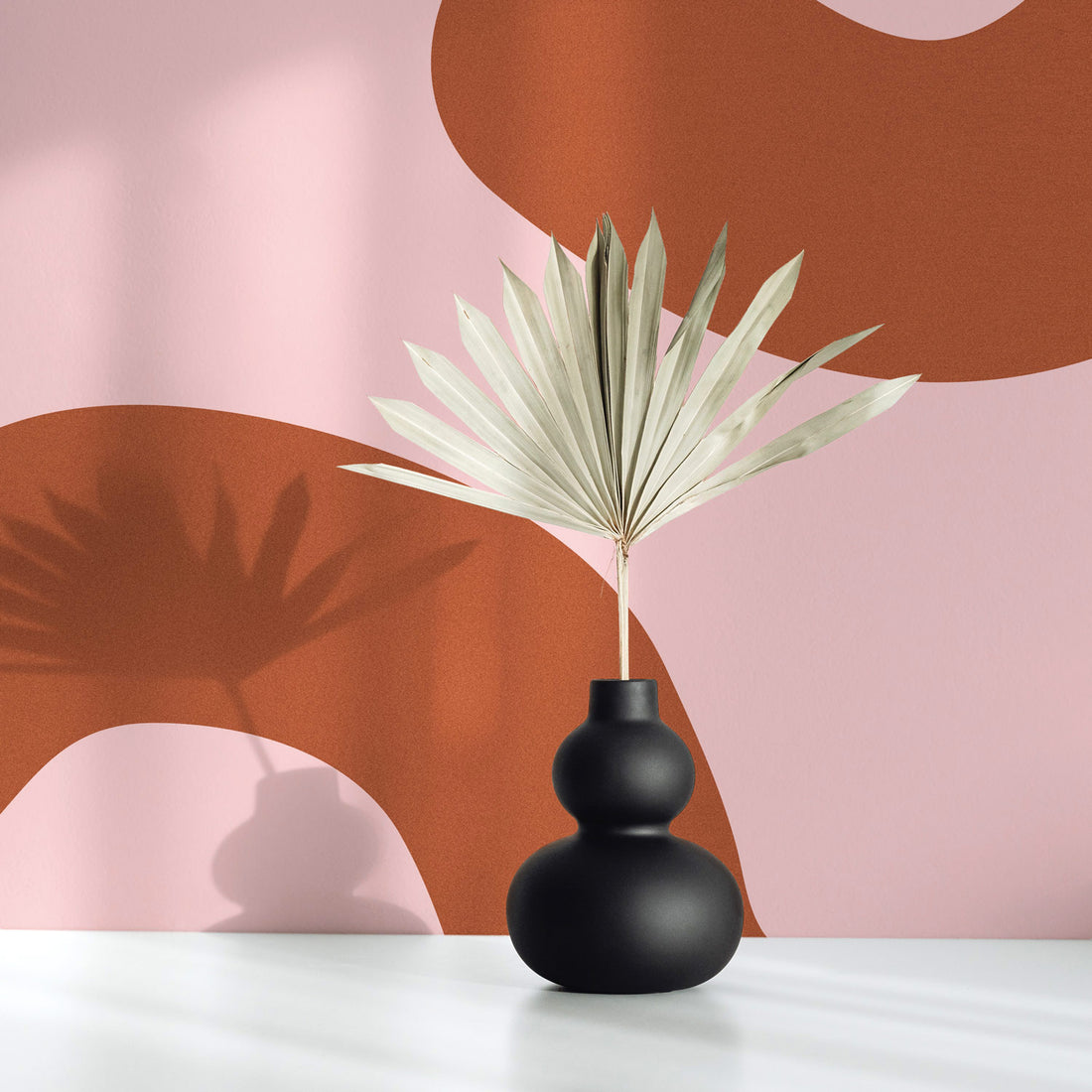 bright pink and orange removable wallpaper with fun shapes