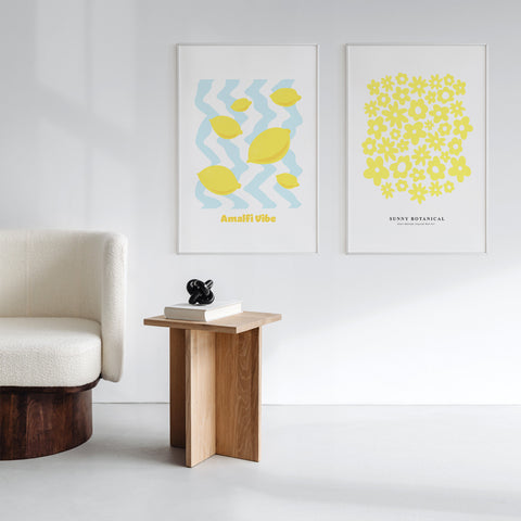 Confezione doppia di poster giallo sole + spedizione FedEx gratuita