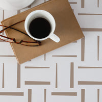 brown simple geometric lines wallpaper print for office