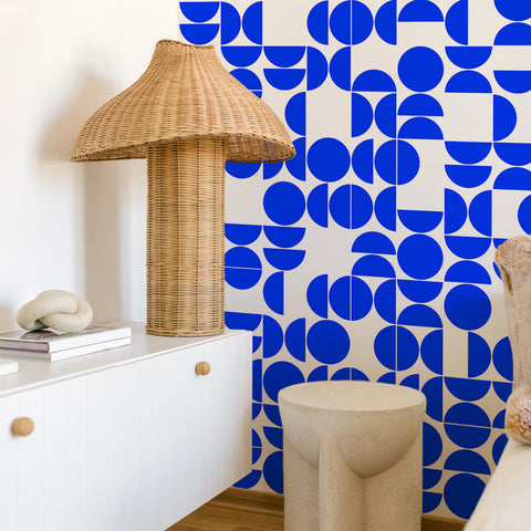 Geometric Ombre In Blue Wall Mural