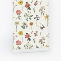 vintage colorful florals pattern peel and stick wallpaper