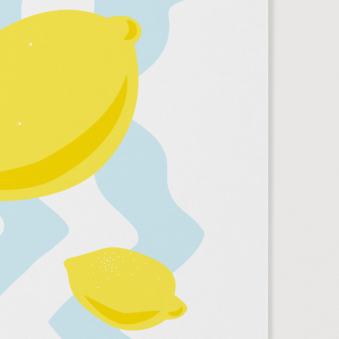 close up of bright yellow lemon art print