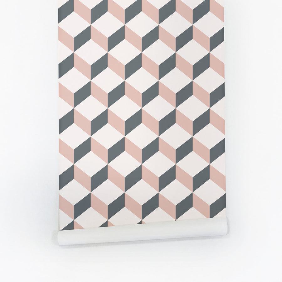 Trendy geometric figure peel and stick wallpaper