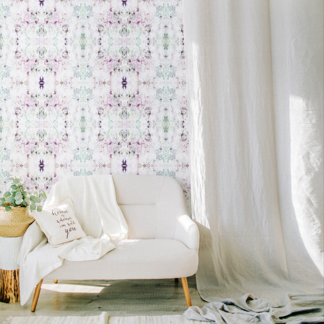 Elegant kaleidoscope peel and stick wallpaper