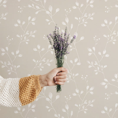 Wildflower foliage wallpaper for kids room