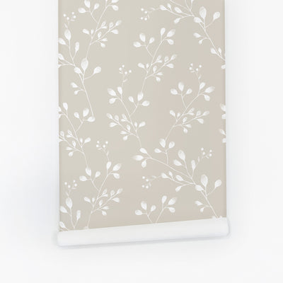 Wildflower foliage wallpaper for kids room
