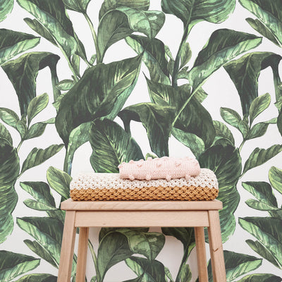 Botanical nursery wallpaper