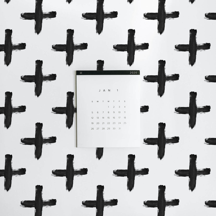 bold cross inspired wallpaper design for office space