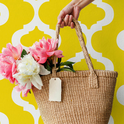 Bright yellow moroccan wallpaper