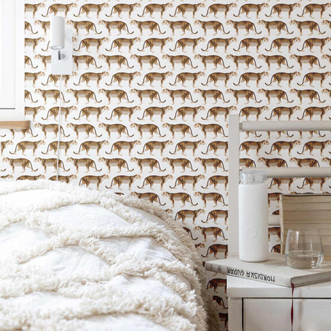 Modern leopard wallpaper in brown color