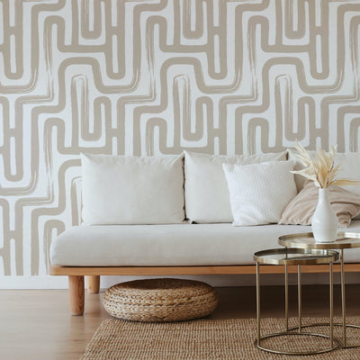 Neutral Paintbrush Maze © Wallpaper
