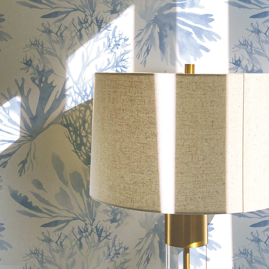 light blue coral design removable wallpaper for bedroom interior