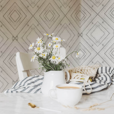 White planks wall mural wallpaper