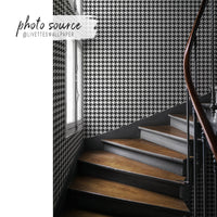 classic pattern houndstooth removable wallpaper for french inspired interior