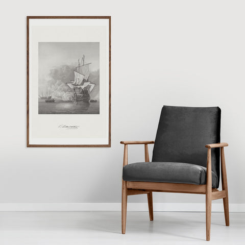 Antique Ship Illustration Art Print