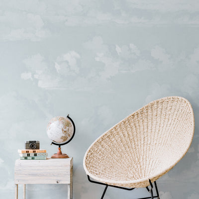 Blue Vintage Clouds Wall Mural