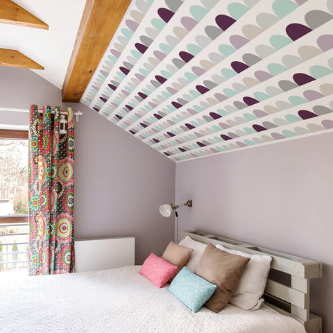 Kids room geometric cloud wallpaper