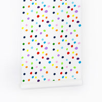 tiny colorful kids room self adhesive wallpaper with paint dots