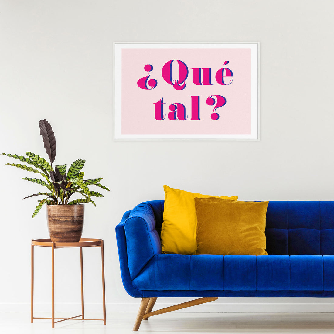 bright pink eclectic style spanish saying art poster