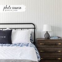 elegant teen bedroom interior with simple chevron pattern wallpaper