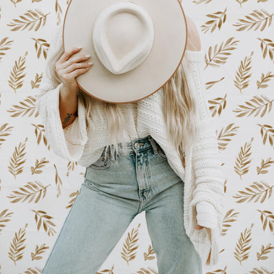 Faux Gold Palm Leaves wallpaper