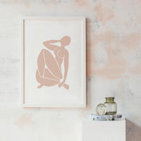 Abstract nude female figure print
