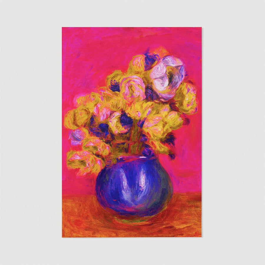 Vase with flowers oil painting reproduction print