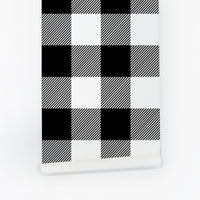 Black and white plaid temporary wallpaper