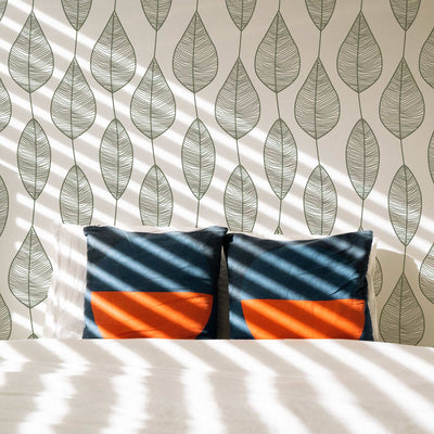 Green stripy leaves wallpaper