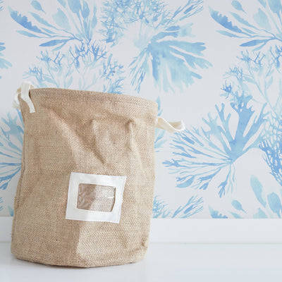 Light Blue watercolor coral wallpaper