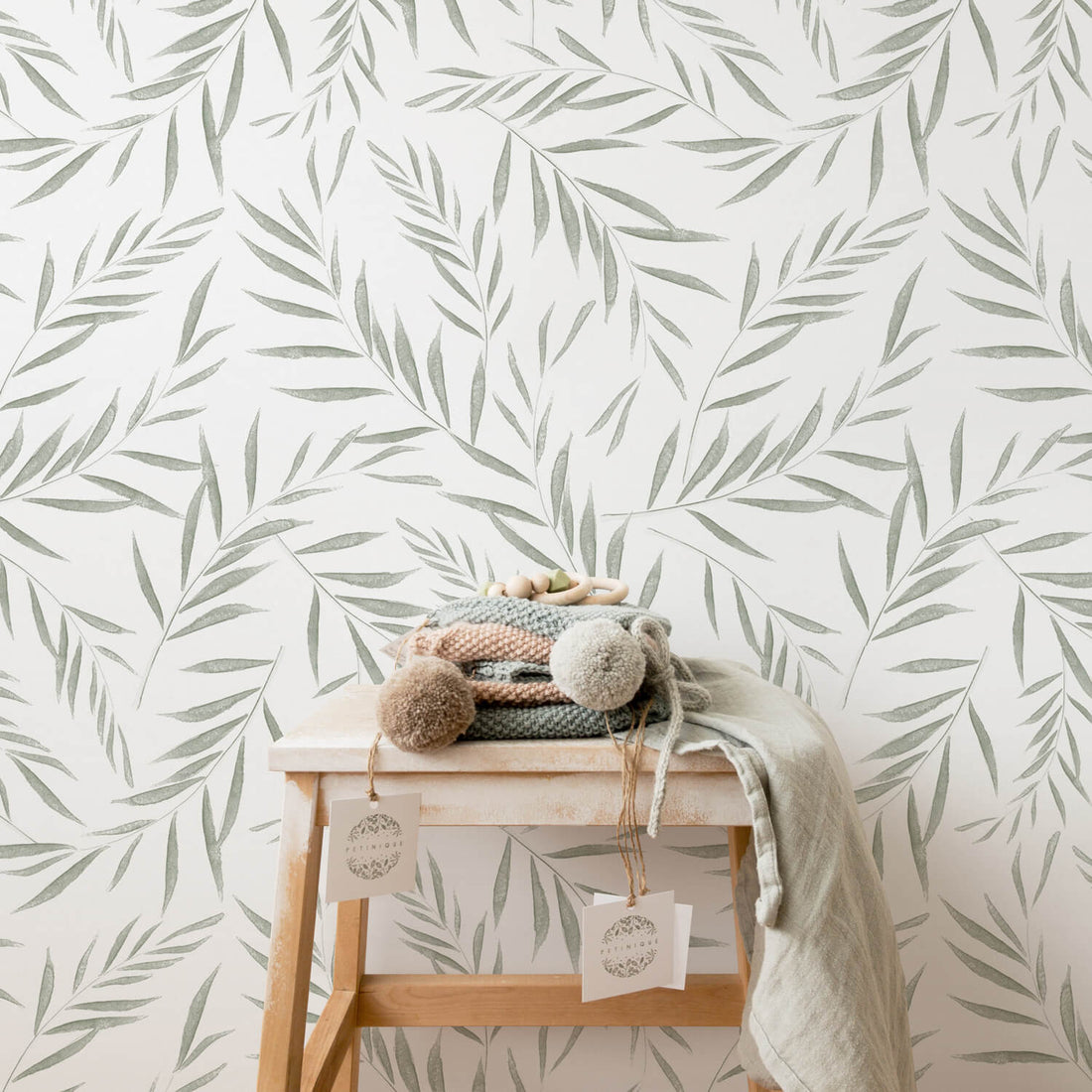 Baby room botanical removable wallpaper